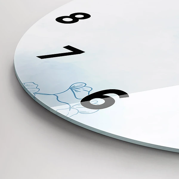 Wanduhr rund Skizze von Pflanzen