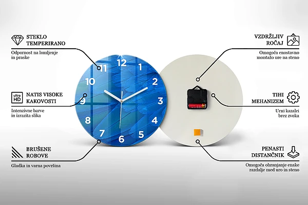 Wanduhr rund mit motiv Weltkarte Zeitung