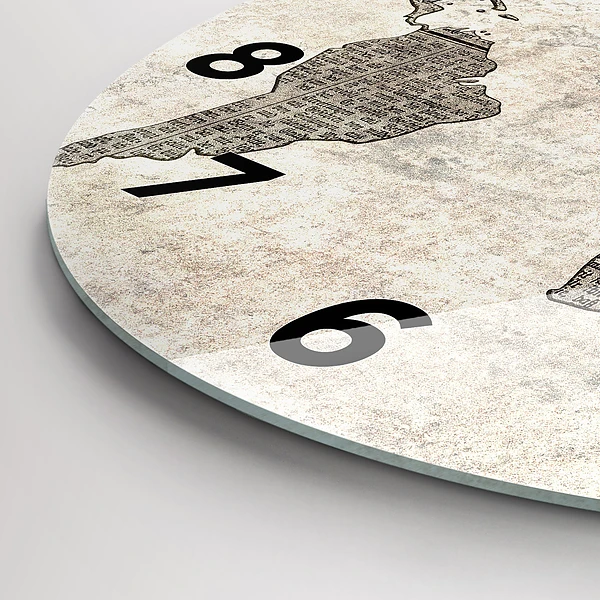 Wanduhr rund mit motiv Weltkarte Zeitung