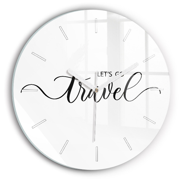 Wanduhr rund mit motiv Reise-Inschrift