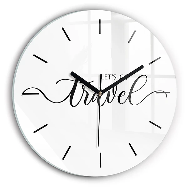 Wanduhr rund mit motiv Reise-Inschrift