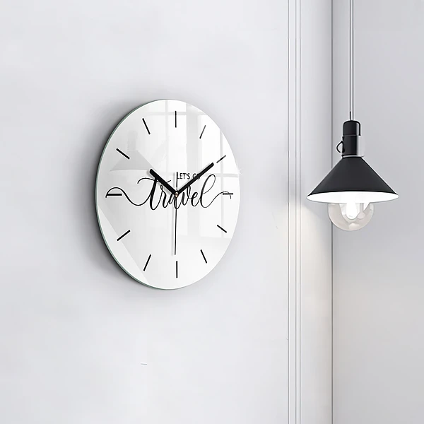 Wanduhr rund mit motiv Reise-Inschrift