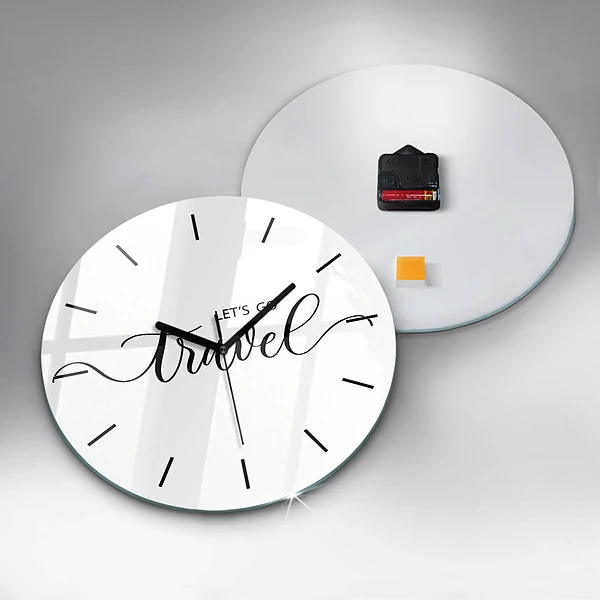 Wanduhr rund mit motiv Reise-Inschrift
