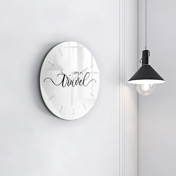 Wanduhr rund mit motiv Reise-Inschrift