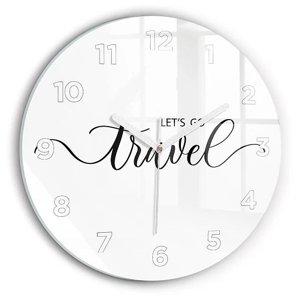 Wanduhr rund mit motiv Reise-Inschrift