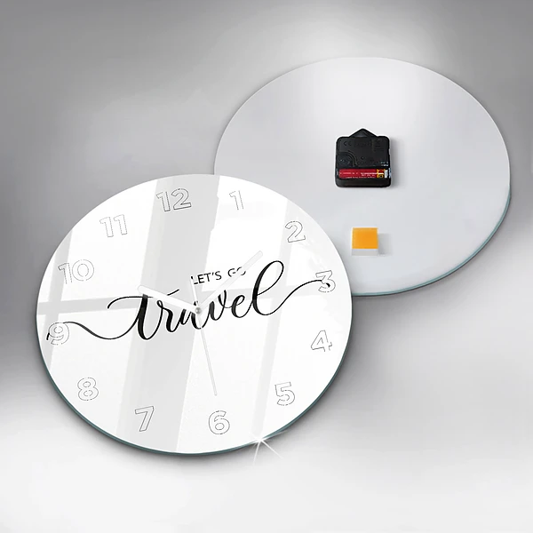 Wanduhr rund mit motiv Reise-Inschrift