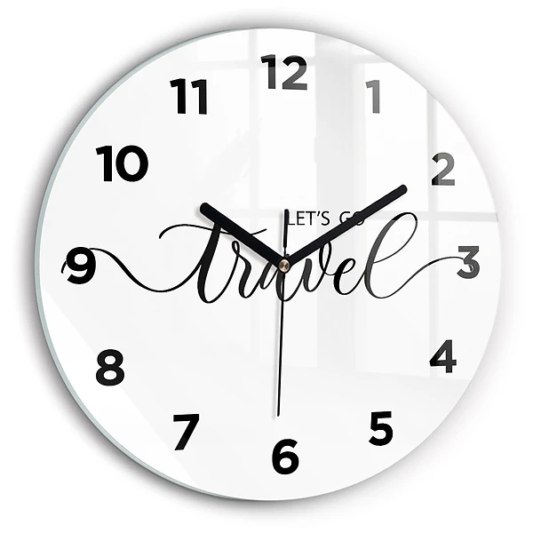 Wanduhr rund mit motiv Reise-Inschrift