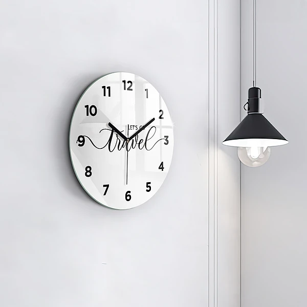 Wanduhr rund mit motiv Reise-Inschrift