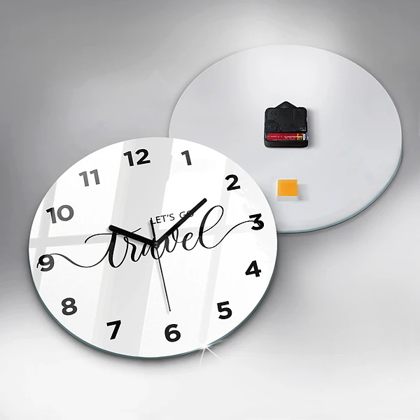 Wanduhr rund mit motiv Reise-Inschrift
