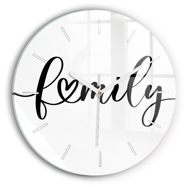 Wanduhr rund Familieninschrift