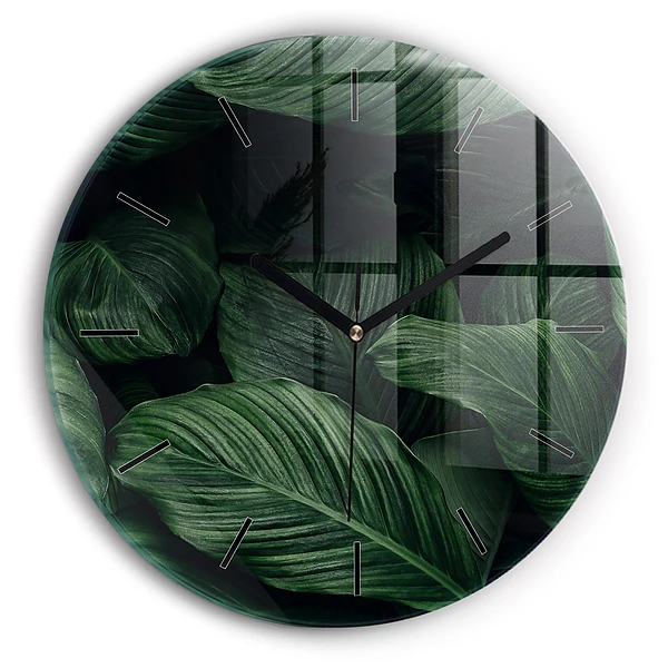 Wanduhr rund mit motiv Tropische Monstera