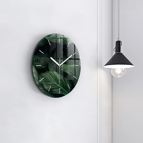 Wanduhr rund mit motiv Tropische Monstera