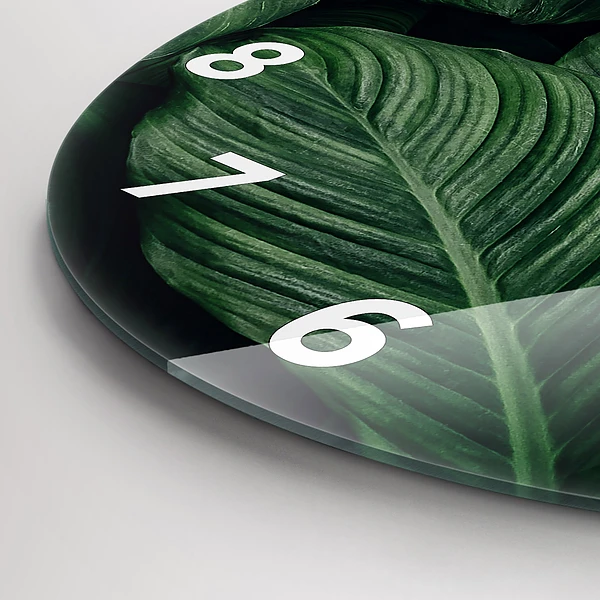 Wanduhr rund mit motiv Tropische Monstera