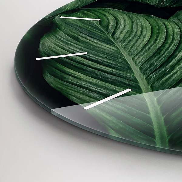 Wanduhr rund mit motiv Tropische Monstera