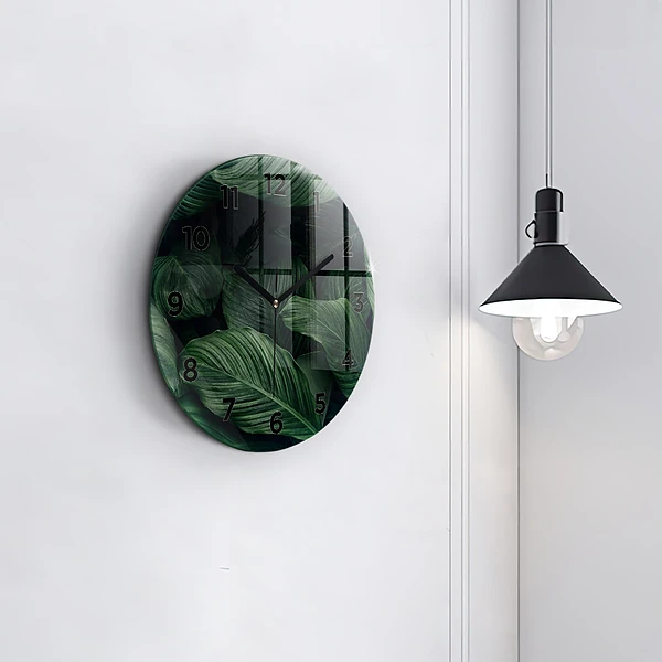 Wanduhr rund mit motiv Tropische Monstera