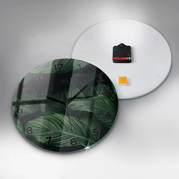 Wanduhr rund mit motiv Tropische Monstera