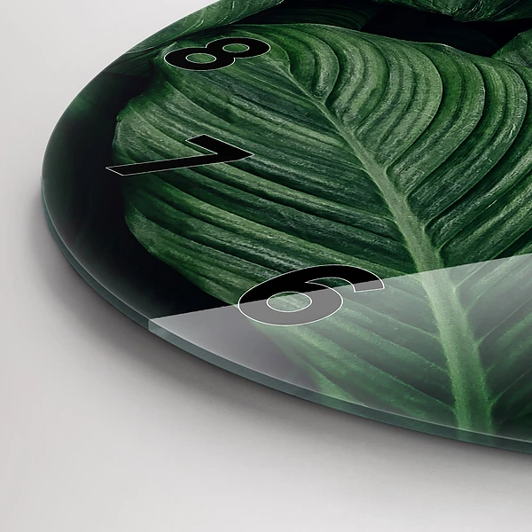 Wanduhr rund mit motiv Tropische Monstera