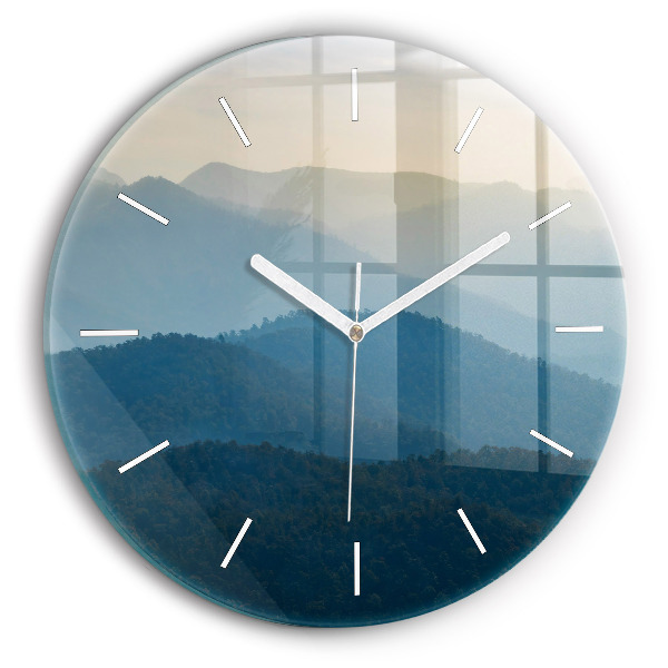Wanduhr glas rund Abstrakte Landschaft