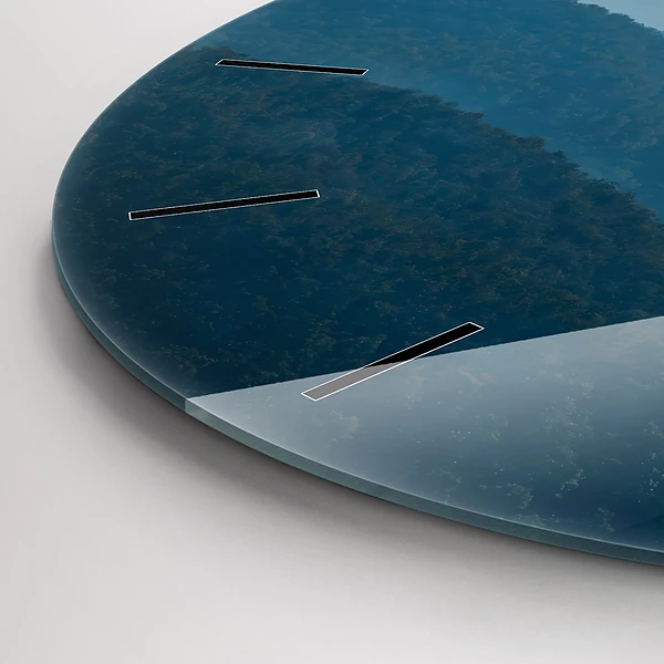 Wanduhr glas rund Abstrakte Landschaft