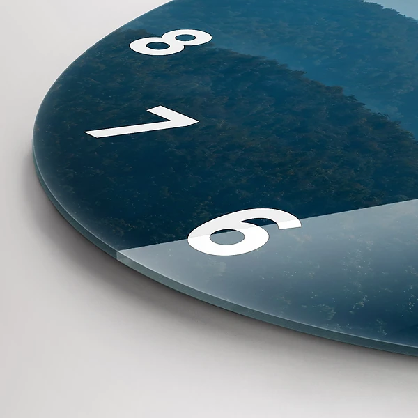 Wanduhr glas rund Abstrakte Landschaft
