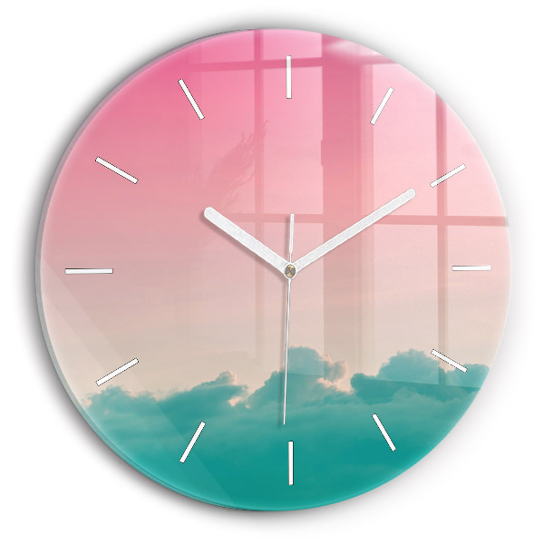 Wanduhr rund Himmel mit Farbverlauf