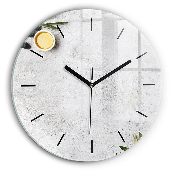 Wanduhr glas rund Minimalistische Oliven