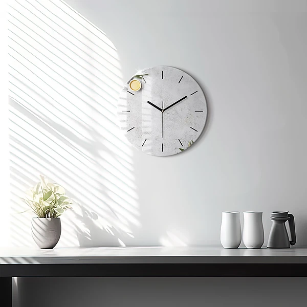 Wanduhr glas rund Minimalistische Oliven