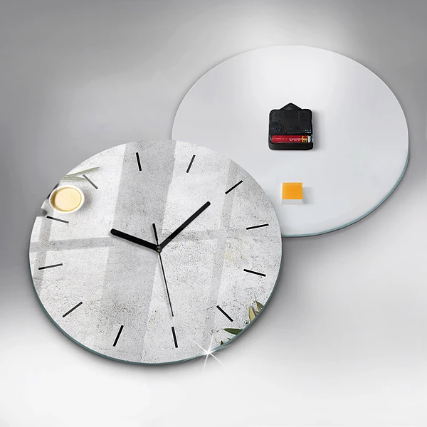 Wanduhr glas rund Minimalistische Oliven