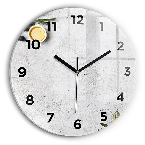 Wanduhr glas rund Minimalistische Oliven
