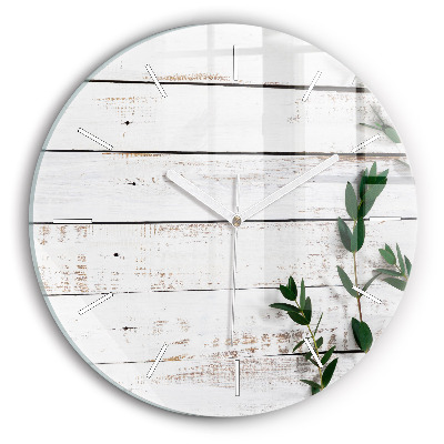 Wanduhr glas rund Hölzerne Bretter