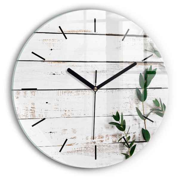 Wanduhr glas rund Hölzerne Bretter