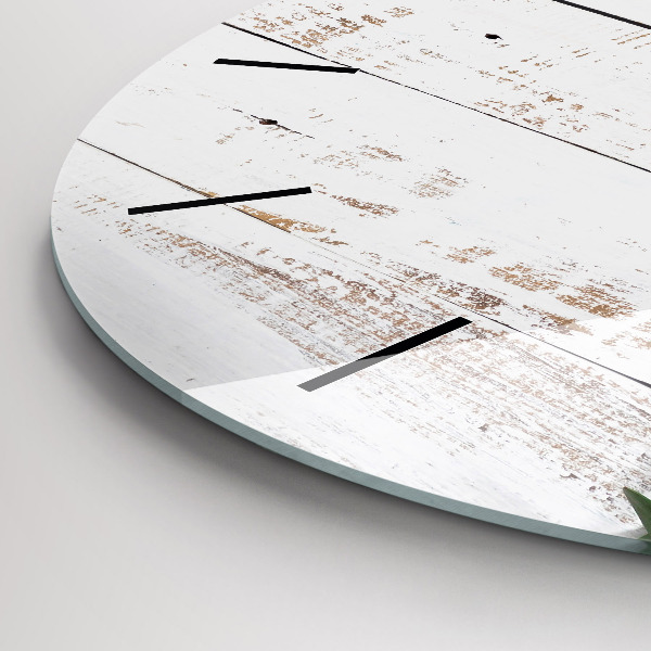 Wanduhr glas rund Hölzerne Bretter