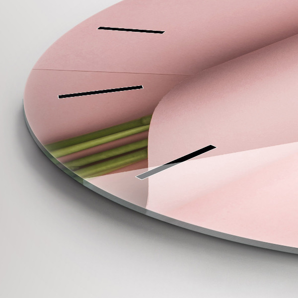 Wanduhr rund mit motiv Blumenstrauß aus Tulpenblüten