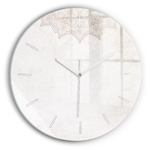 Wanduhr glas rund Dekoratives Muster