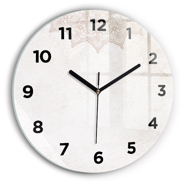 Wanduhr glas rund Dekoratives Muster