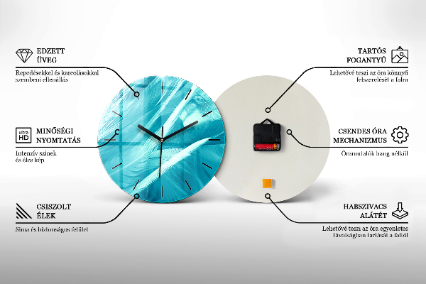 Wanduhr glas rund Blaues altes Holz