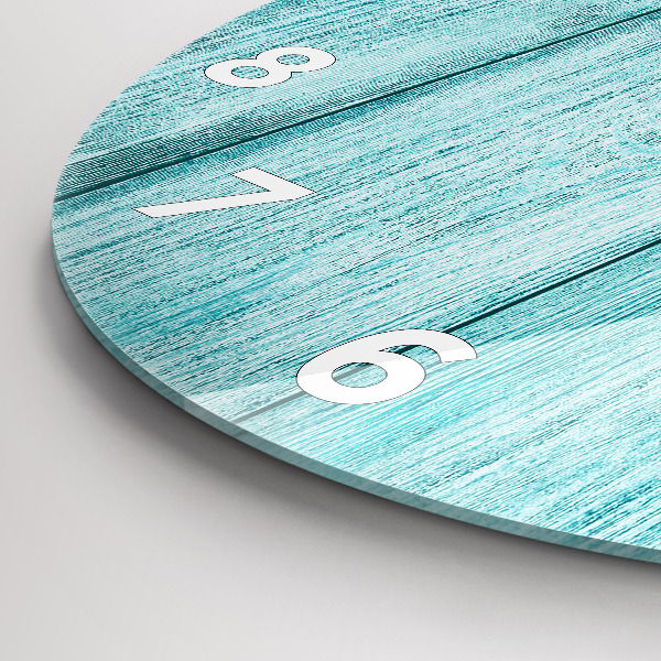 Wanduhr glas rund Blaues altes Holz