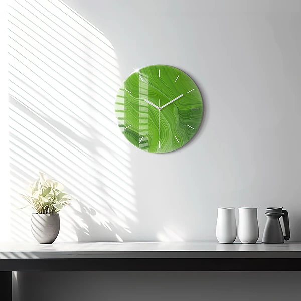 Wanduhr rund mit motiv Moderne Wellen