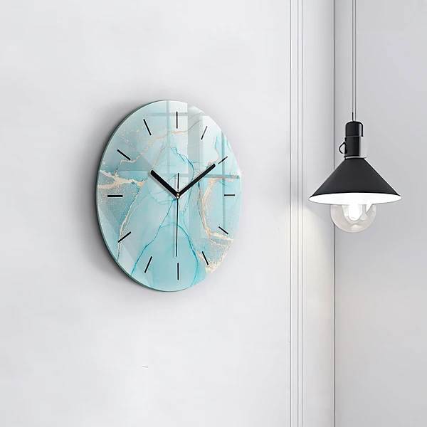 Wanduhr rund Dekorativer Marmor