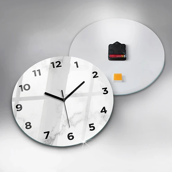 Wanduhr rund mit motiv Marmor