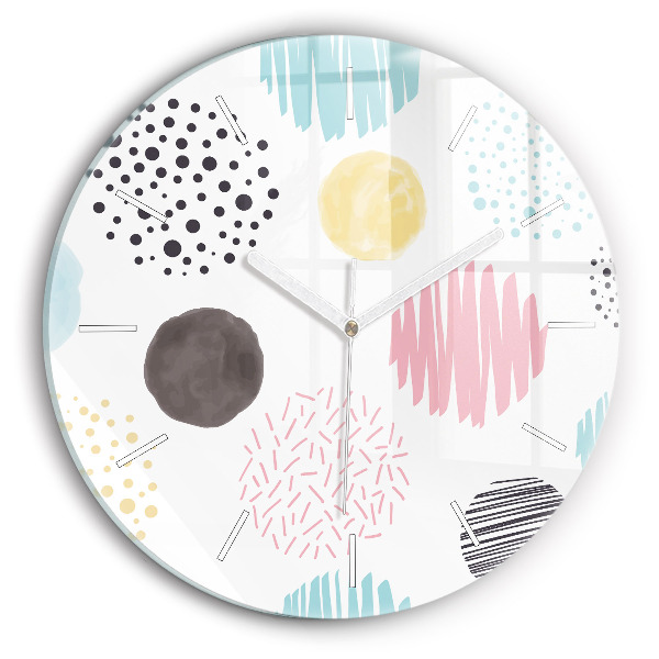 Wanduhr glas rund Geometrisches Muster