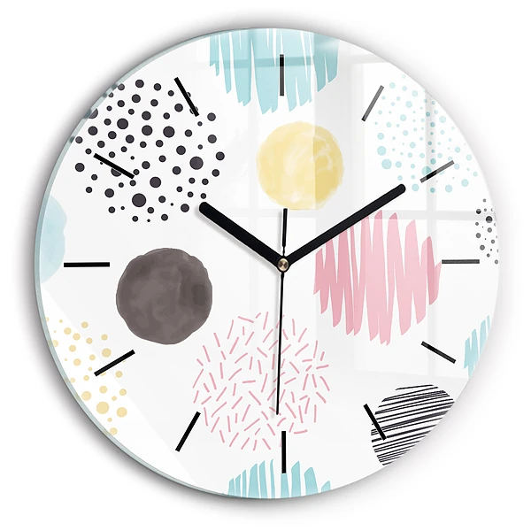 Wanduhr glas rund Geometrisches Muster
