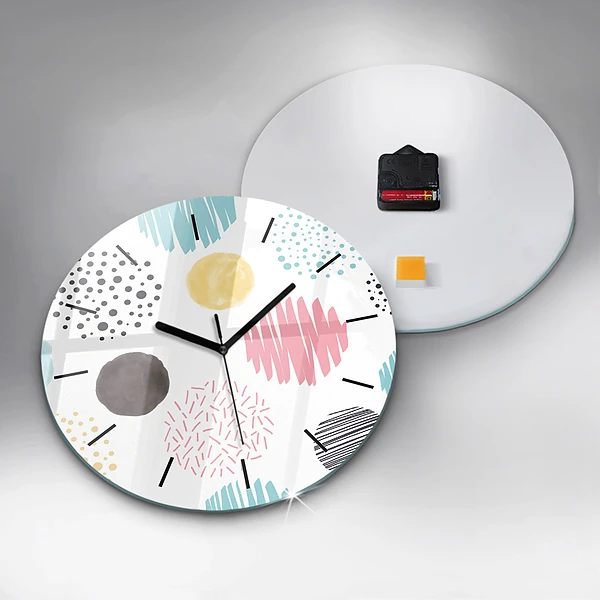 Wanduhr glas rund Geometrisches Muster