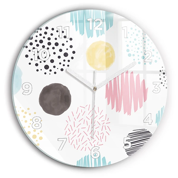 Wanduhr glas rund Geometrisches Muster