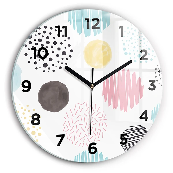Wanduhr glas rund Geometrisches Muster