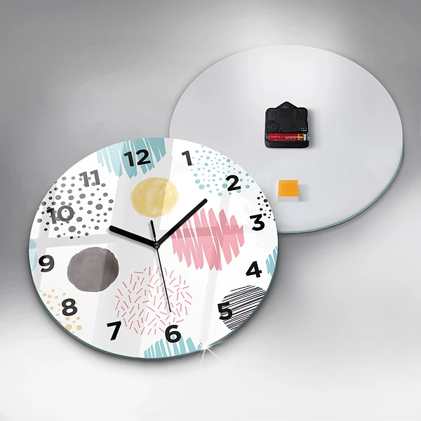 Wanduhr glas rund Geometrisches Muster