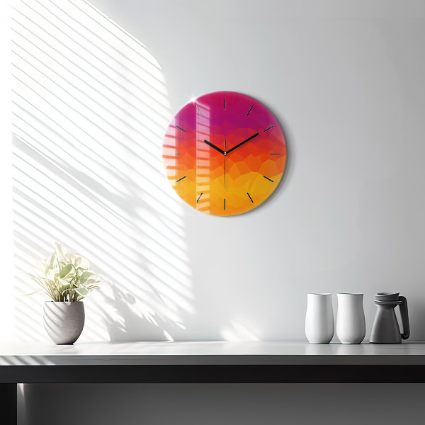 Wanduhr rund mit motiv Sonnenaufgang
