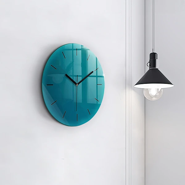 Wanduhr glas rund Marine Abstraktion