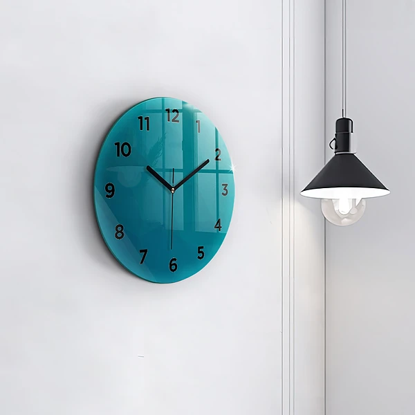 Wanduhr glas rund Marine Abstraktion