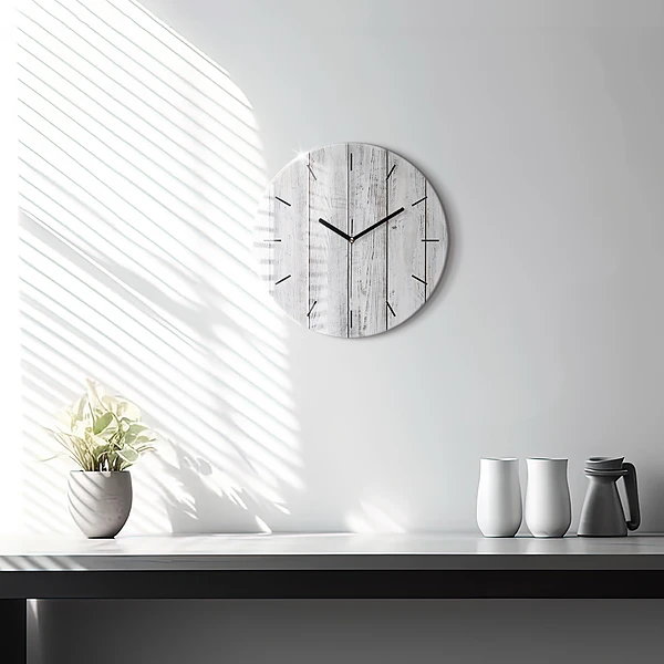 Wanduhr rund Bemalte Bretter